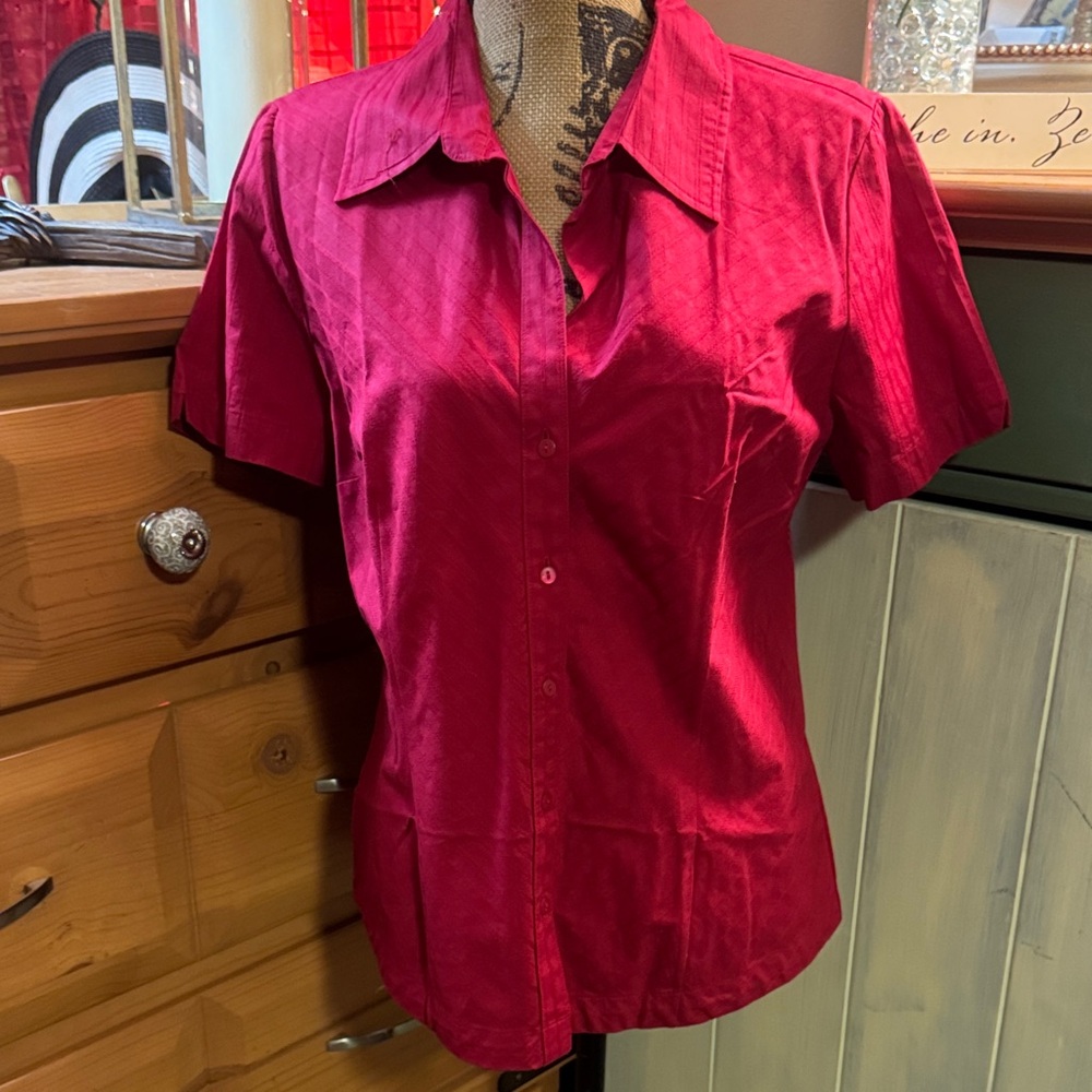 St. John's Bay Rich Red Button-Down Shirt
